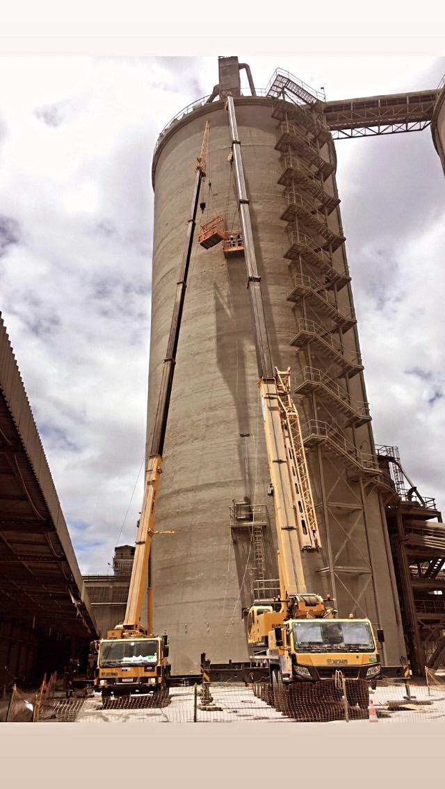 Silo industrial da fábrica Votorantim Cimentos em Laranjeiras, Sergipe